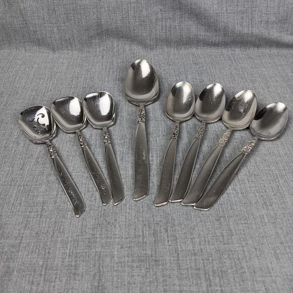 Community South Seas 8 Spoon Lot Mid Century Modern Replacements Pieces Bon Bon - Picture 2 of 9